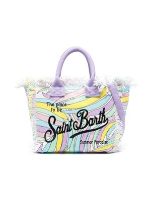 MC2 Saint Barth Kids Colette fringed beach bag - Purple