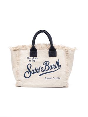 MC2 Saint Barth Kids Colette logo-print beach bag - Neutrals