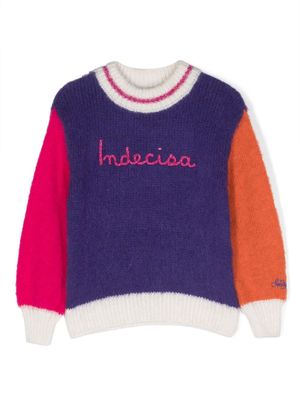 MC2 Saint Barth Kids colour-block fine-knit jumper - Purple