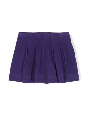 MC2 Saint Barth Kids cotton blend pleated miniskirt - Purple