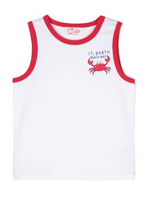 MC2 Saint Barth Kids Crab Boy-print tank top - White