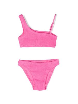 MC2 Saint Barth Kids crinkled-finish asymmetric bikini - Pink