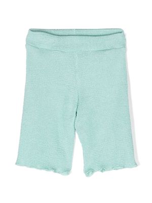 MC2 Saint Barth Kids crinkled lurex bike shorts - Green