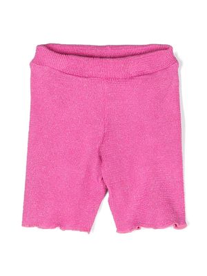 MC2 Saint Barth Kids crinkled lurex bike shorts - Pink