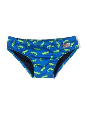 MC2 Saint Barth Kids crocodile-print swim trunks - Blue