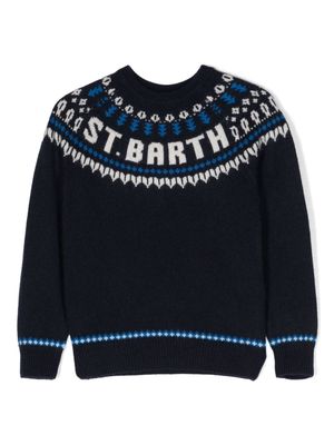 MC2 Saint Barth Kids Douglas Nordic intarsia-knit jumper - Blue