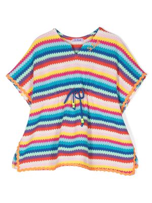 MC2 Saint Barth Kids drawstring-waist crochet-knit top - Pink
