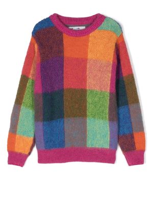 MC2 Saint Barth Kids fine-knit check-pattern jumper - Pink