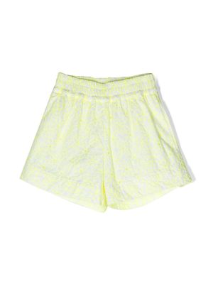 MC2 Saint Barth Kids floral-embroidery elasticated-waist shorts - Yellow