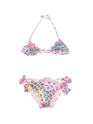 MC2 Saint Barth Kids floral-print bikini - Pink