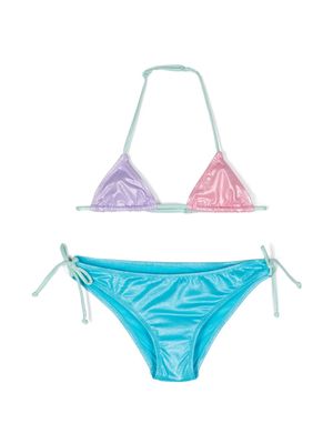 MC2 Saint Barth Kids foiled-finish bikini - Blue