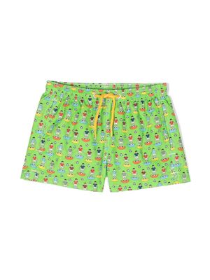 MC2 Saint Barth Kids graphic-print swimming shorts - Green