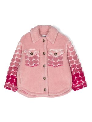 MC2 Saint Barth Kids heart-motif fleece jacket - Pink