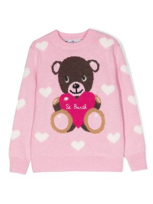 MC2 Saint Barth Kids heart-motif knitted jumper - Pink