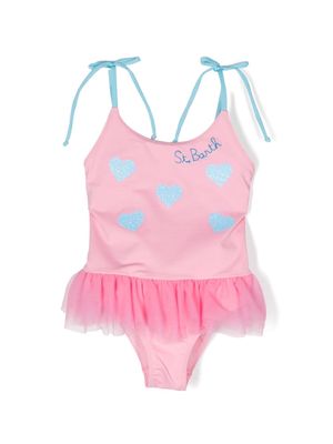 MC2 Saint Barth Kids heart-print swimsuit - Pink