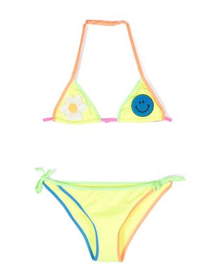 MC2 Saint Barth Kids Holly patch-detail bikini set - Yellow