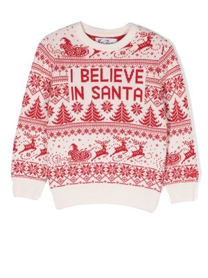 MC2 Saint Barth Kids 'I Believe In Santa' jumper - White