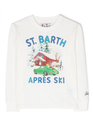 MC2 Saint Barth Kids illustration-style print long-sleeved T-shirt - White