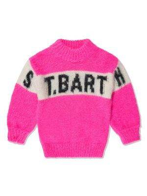 MC2 Saint Barth Kids intarsia-knit mock-neck jumper - Pink