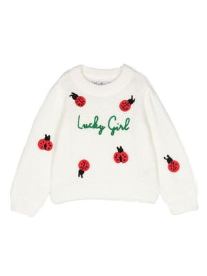 MC2 Saint Barth Kids Ladybug crew-neck jumper - White