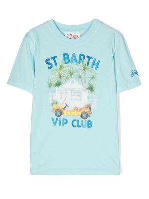 MC2 Saint Barth Kids landscape-print cotton T-shirt - Blue