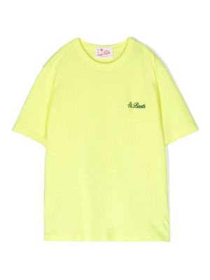 MC2 Saint Barth Kids logo-embroidered cotton T-shirt - Yellow