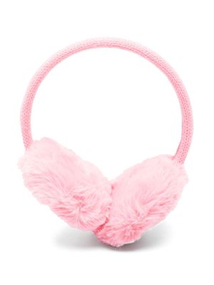 MC2 Saint Barth Kids logo-embroidered faux-fur earmuffs - Pink