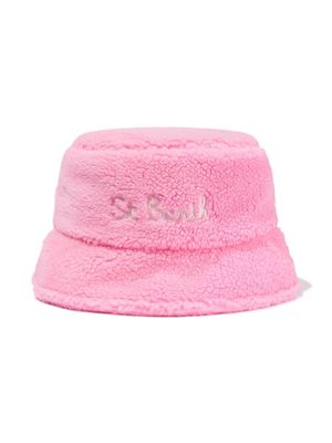 MC2 Saint Barth Kids logo-embroidered fleece bucket hat - Pink