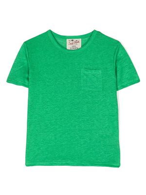 MC2 Saint Barth Kids logo-embroidered linen T-shirt - Green