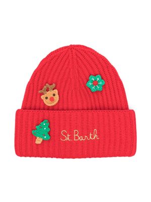 MC2 Saint Barth Kids logo-embroidered turn up-brim beanie