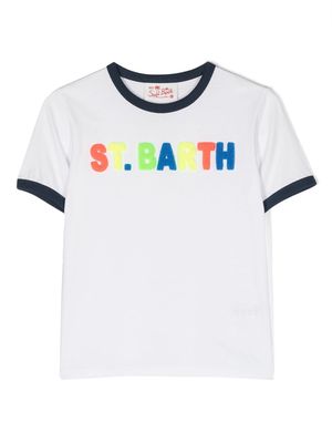 MC2 Saint Barth Kids logo-patch cotton T-shirt - White