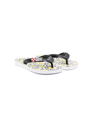 MC2 Saint Barth Kids logo-patch flip flops - Yellow
