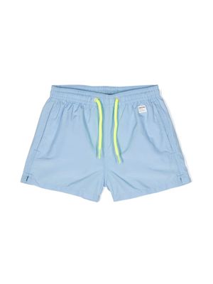 MC2 Saint Barth Kids logo-patch swim shorts - Blue