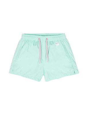 MC2 Saint Barth Kids logo-patch swim shorts - Green