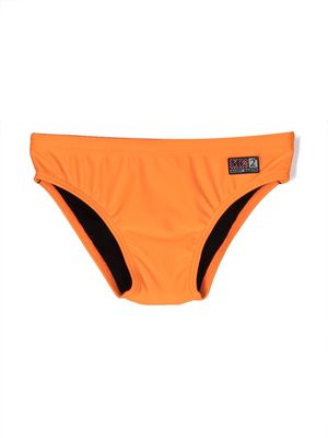 MC2 Saint Barth Kids logo-patch swim trunks - Orange