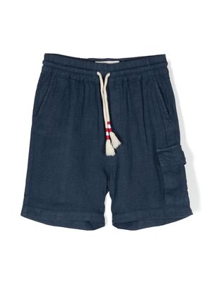 MC2 Saint Barth Kids Marseille tassel-detail linen shorts - Blue