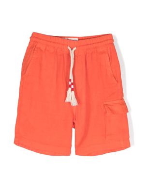 MC2 Saint Barth Kids Marseille tassel-detail linen shorts - Orange