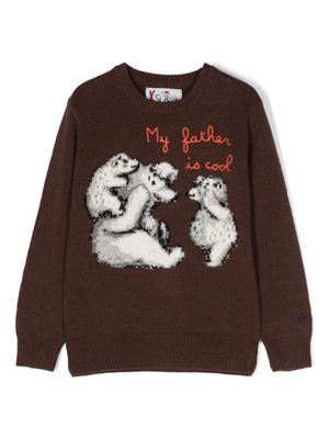 MC2 Saint Barth Kids Me Father Is Cool jumper - Brown