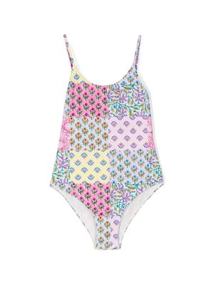 MC2 Saint Barth Kids patchwork-print swimsuit - Pink