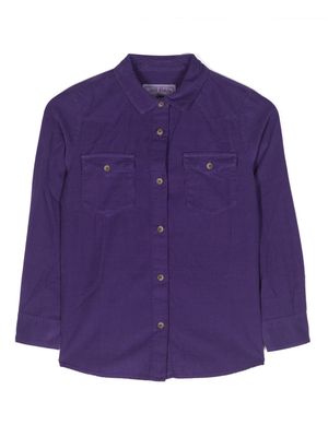 MC2 Saint Barth Kids rhinestone-logo cotton shirt - Purple