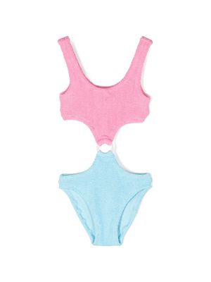 MC2 Saint Barth Kids ring-detail crinkled swimsuit - Pink