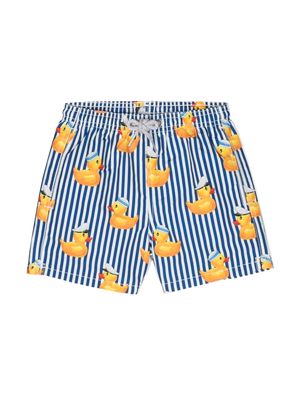 MC2 Saint Barth Kids rubber duck-print swim shorts - Blue