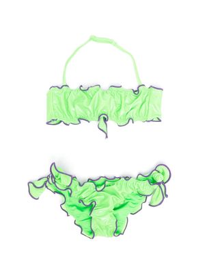 MC2 Saint Barth Kids ruffle-detail bikini set - Green
