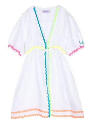 MC2 Saint Barth Kids scallop-edge linen dress - White