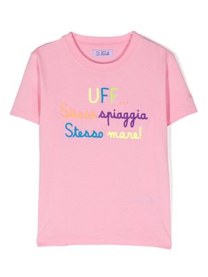 MC2 Saint Barth Kids slogan-print cotton T-shirt - Pink