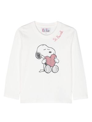MC2 Saint Barth Kids Snoopy crystal-embellished cotton T-shirt - White