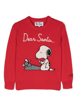 MC2 Saint Barth Kids Snoopy-intarsia crew-neck jumper - Red