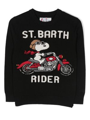 MC2 Saint Barth Kids Snoopy intarsia-knit jumper - Black