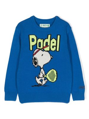 MC2 Saint Barth Kids Snoopy Padel intarsia-knit jumper - Blue