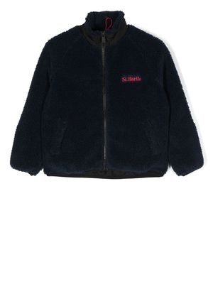 MC2 Saint Barth Kids Snoopy-print zip-up fleece jacket - Blue
